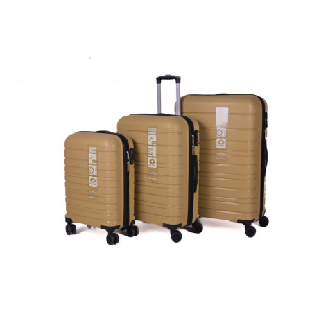 Hotowa Gold PP Valiz 8010 Capucchino TSA Kilitli Üçlü Set