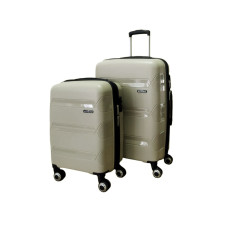 Hotowa Gold PP Valiz 8011 Ekru TSA Kilitli İkili Valiz Seti