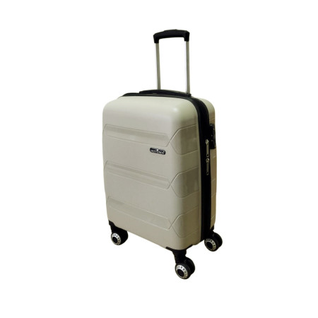 Hotowa Gold PP Valiz 8011 Ekru TSA Kilitli Kabin Boy