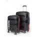 Hotowa Gold PP Valiz 8011 Siyah Kırmızı TSA Kilitli Üçlü Valiz Seti