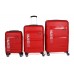 Hotowa Gold PP Valiz 8011 Kırmızı TSA Kilitli Üçlü Valiz Seti