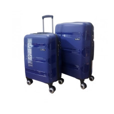 Hotowa Gold PP Valiz 8011 Koyu Mavi TSA Kilitli İkili Valiz Seti