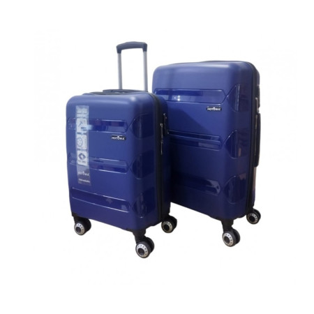 Hotowa Gold PP Valiz 8011 Koyu Mavi TSA Kilitli İkili Valiz Seti