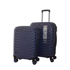 Hotowa Gold PP Valiz 8012 Lacivert TSA Kilitli İkili Valiz Seti