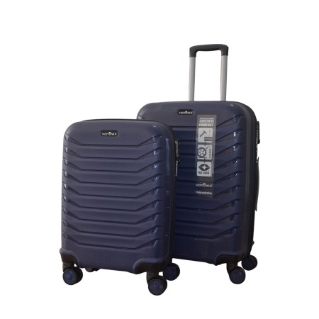 Hotowa Gold PP Valiz 8012 Lacivert TSA Kilitli İkili Valiz Seti