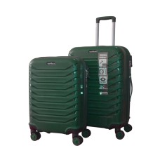 Hotowa Gold PP Valiz 8012 Koyu Yeşil TSA Kilitli İkili Valiz Seti	