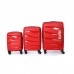 Hotowa Gold PP Valiz 8009 Kırmızı TSA Kilitli Üçlü Valiz Seti